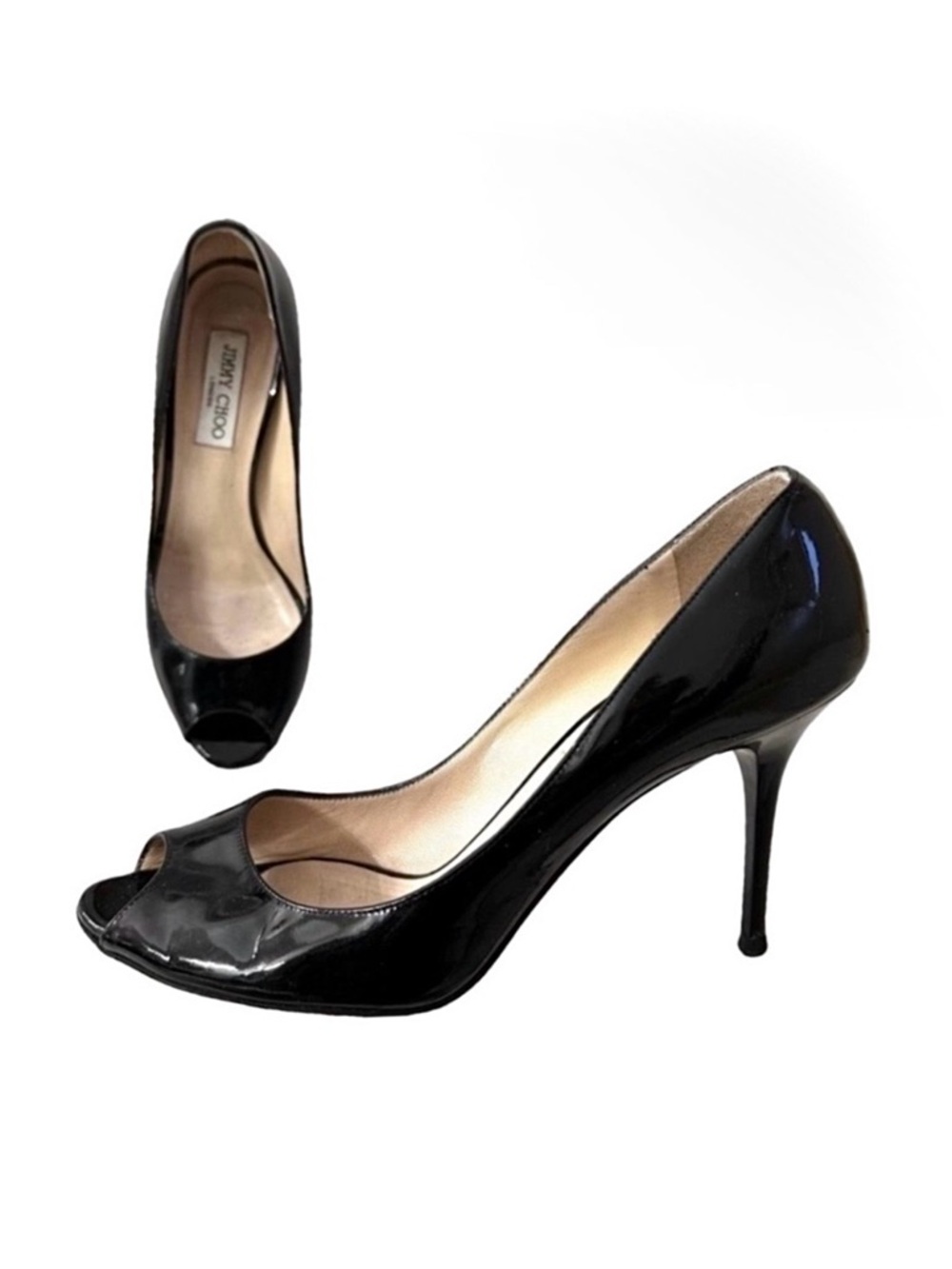 Jimmy Choo Evelyn Pumps Patent Leather Peep/OpenToe
